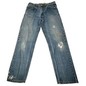 2003 Vintage Levis 505 Jeans Men’s Size 34x32 Red Tab MADE IN USA Distressed